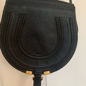 Chloe black small saddle crossbody bag